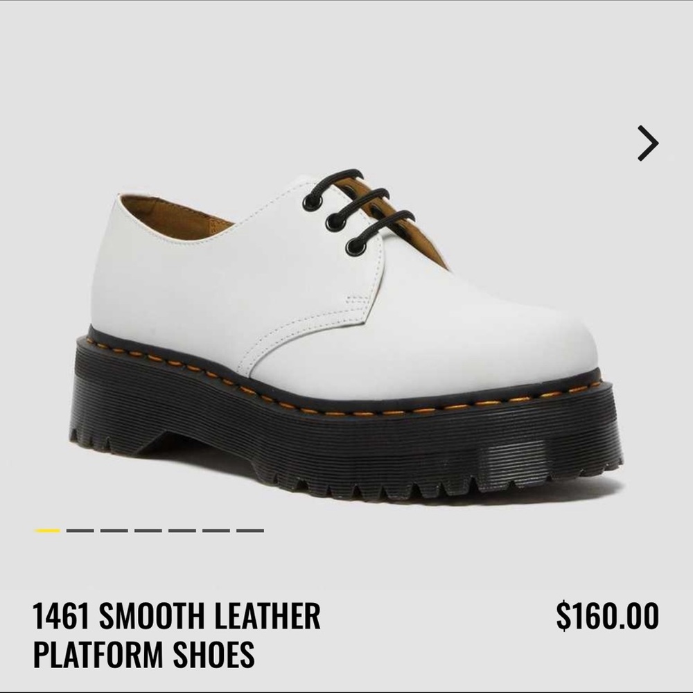 Dr Martens 1461 Quad White Leather  Platform Oxford Shoes Womens US 6 NEW